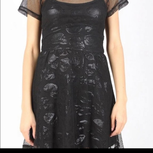 NWT - Iron Fist Skull Dress w/ Mesh Overlay - Picture 3 of 10